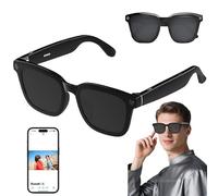 ZZwansuGE Lunettes Intelligentes AI, Lunettes De Traduction en Temps RéEl, Prise en Charge De La Prise De Vue + Conversation + Traduction + éCoute De Musique + Enregistrement, avec CaméRa HD 500w,A