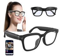ZZwansuGE Lunettes Intelligentes avec CaméRa AI (Musique, Appels, VidéO, Photos), Lunettes De Traduction en Temps RéEl, Lunettes Bluetooth avec Assistant Vocal AI, pour Les Voyages Et Les RéUnions,A