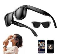 ZZwansuGE Lunettes Intelligentes IA, Lunettes Intelligentes avec CaméRa, éTanchéIté Ip65 | Appel Bluetooth | Lecture De Musique | Reconnaissance D'Images | Photo | VidéO | Enregistrement,A