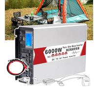 ZZwansuGE Onduleur De Puissance, Double Prise Et USB, Onduleur à Onde SinusoïDale Pure, 12V 24V 48V 60V CC à 220V CA, Onde SinusoïDale Pure, éCran Couleur - Double Affichage De Tension,6000W-12V