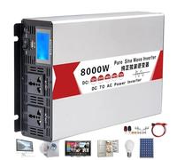 ZZwansuGE Onduleur De Puissance, Onduleur à Onde SinusoïDale Pure 4000-8000W, Convertisseur De VéHicule Domestique 12V 24V 48V 60V à 220V, avec éCran + Port USB + 2*Prises Universelles,8000W-48V