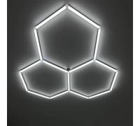 ZZwansuGE Plafonnier LED Hexagonal pour Garage, éClairage De Plafond en Nid d'abeille, LumièRe Blanche 6 500K, 5040lm - 29400lm, pour Garage, Atelier, sous-Sol, Salle De Sport, EntrepôT,3PCS