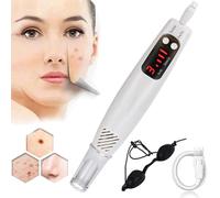 ZZwansuGE Stylo Picoseconde à LumièRe Bleue/Rouge, pour éLiminer Les Pigments, Tatouages, Cicatrices, Grains De Beauté, Taches De Rousseur Et Taches Brunes, 9 Modes + 4 Niveaux, avec Lunettes,Red