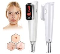 ZZwansuGE Stylo Picoseconde pour éLiminer Les Acrochordons, Usage Domestique, 9 Niveaux De FréQuence + 4 Niveaux D'Intensité, pour éLiminer Les Grains De Beauté, Verrues, Taches Brunes, Lunettes,Red