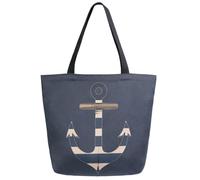 ZzWwR Sac fourre-tout extra large à bandoulière pour plage, voyage, week-end, gym, épicerie, shopping, Ancrage multiple, Extra Large, Ancre