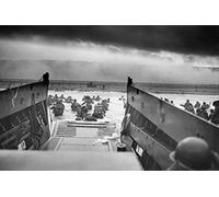 ZZXCHG Art Peinture sur Toile 40x60cm Into the Jaws of Death (944 - Photo Print Decor World War II Photo WWII 2 Two Omaha Beach Poster Senza Cornice
