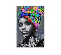 ZZXCHG Peinture d'art de mur de toile 60x90cm donna africana nera Stampa fotografica moderna famiglia Camera da letto decor poster Senza Cornice