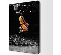 ZZXCHG Peinture Impression sur Toile 60x90cm Moderne Ko-be-Bryant Slamdunk Manba Wall Art Black Celebrity N-BA Star Picture Prints Artwork Basketball Fan Senza Cornice
