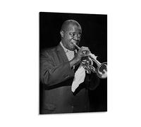 ZZXCHG Peintures Sur Toile 60x80 Louis Armstrong Jazz Musicista Tela decorativa Wall Art Soggiorno Poster Camera da letto Senza Cornice