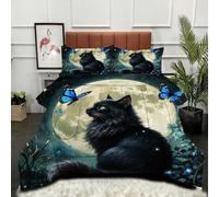 ZZXHG Couette 3D Imprimé Confortable et Respirante, Chat Animal en 3D, Couette 160x200 cm avec 2 Taies d'oreiller 65x65 cm, Literie pour Tous Les Jours, pour Adultes et Adolescents_A9297