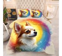 ZZXHG Couette 3D Imprimé Confortable et Respirante, Chihuahua Jaune, Housse de Couette 160x200 cm avec 2 Taies d'oreiller 65x65 cm, Literie pour Tous Les Jours, pour Adultes et Adolescents