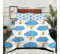 ZZXHG Couette 3D Imprimé Confortable et Respirante, Imprimé Nuage, Housse de Couette 160x200 cm avec 2 Taies d'oreiller 65x65 cm, Literie pour Tous Les Jours, pour Adultes et Adolescents_7137a