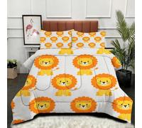 ZZXHG Couette 3D Imprimé Grande Taille Confortable, Lion Cartoon, Housse de Couette 220x240 cm avec 2 Taies d'oreiller 65x65 cm, Literie Queen Size, pour Chambre Parentale et Suite Hôtelière_8291a