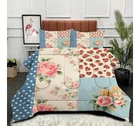 ZZXHG Couette 3D Imprimé Grande Taille Confortable, Patchwork, Housse de Couette 220x240 cm avec 2 Taies d'oreiller 65x65 cm, Literie Queen Size, pour Chambre Parentale et Suite Hôtelière_8231a