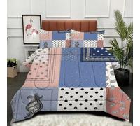 ZZXHG Couette 3D Imprimé Grande Taille Confortable, Patchwork, Housse de Couette 220x240 cm avec 2 Taies d'oreiller 65x65 cm, Literie Queen Size, pour Chambre Parentale et Suite Hôtelière_8255a