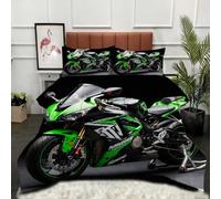 ZZXHG Couette 3D Imprimée | Course de Moto en 3D, Confort Optimal & Pratique | Adaptée aux Couples, Salon Moderne, 160x200 cm avec 2 Taies Incluses_A8067