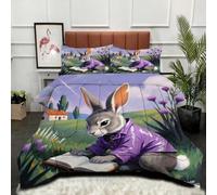 ZZXHG Couette 3D Imprimée | Lapin Animal 3D, Confort & Style, Lavable en Machine | Adaptée pour Grand Lits, Ambiance Chic, 220x240 cm + 2 Taies_j13085