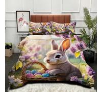 ZZXHG Couette 3D Imprimée | Lapin Animal 3D, Confort & Style, Lavable en Machine | Adaptée pour Grand Lits, Ambiance Chic, 220x240 cm + 2 Taies_j12953
