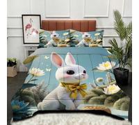 ZZXHG Couette 3D Imprimée | Lapin Animal, Confort & Style, Lavable en Machine | Adaptée pour Grand Lits, Ambiance Chic, 220x240 cm + 2 Taies_j13145