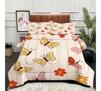 ZZXHG Couette 3D Imprimée | Papillon, Confort Optimal & Pratique pour l'Été | Adaptée aux Couples, Salon Moderne, 160x200 cm avec 2 Taies Incluses_7695a