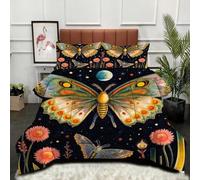 ZZXHG Couette 3D Imprimée | Pissenlits Papillons Noirs, Confort Optimal & Pratique | Adaptée aux Couples, Salon Moderne, 160x200 cm avec 2 Taies Incluses_A12291