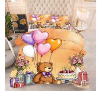 ZZXHG Couette 3D Imprimée | PoupéE Brune, Confort Optimal & Pratique pour l'Été | Adaptée aux Couples, Salon Moderne, 160x200 cm avec 2 Taies Incluses