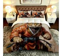 ZZXHG Couette 3D Loup À Plumes 140x200 avec 2 Taies D’oreiller-A335