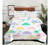 ZZXHG Couette Imprimée 3D | Imprimé Nuage, Douceur & Respirabilité, Lavable en Machine | Idéale pour Lit Simple, Décoration Moderne, 140x200 cm avec 2 Taies_7130a