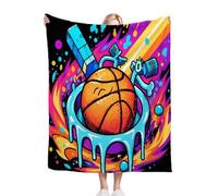 ZZXHG Couverture Plaid Polaire 150 x 200 Enfant Basketball Coloré Jeune, Moelleuse Flanelle Couverture Lit 2 Personnes en Microfibre, Douce Chaude Plaid Jeté de Canapé Chambre Literie Polaire_A2787