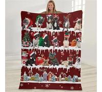 ZZXHG Couverture Plaid Polaire 150 x 200 Enfant Bouledogue de NoëL Rouge, Moelleuse Flanelle Couverture Lit 2 Personnes en Microfibre, Douce Chaude Plaid Jeté de Canapé Chambre Literie Couverture