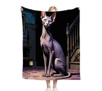 ZZXHG Couverture Plaid Polaire 150 x 200 Enfant Chat Sphynx 3D, Moelleuse Flanelle Couverture Lit 2 Personnes en Microfibre, Douce Chaude Plaid Jeté de Canapé Chambre Literie Polaire_A3351