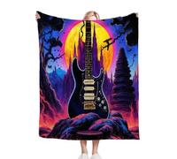 ZZXHG Couverture Plaid Polaire 150 x 200 Enfant Guitare Violette Jeune, Moelleuse Flanelle Couverture Lit 2 Personnes en Microfibre, Douce Chaude Plaid Jeté de Canapé Chambre Literie Polaire_A2715