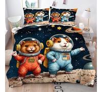 ZZXHG Couverture Plaid Polaire 150 x 200 Enfant Hamster Astronaute, Moelleuse Flanelle Couverture Lit 2 Personnes en Microfibre, Douce Chaude Plaid Jeté de Canapé Chambre Literie Polaire_A2811