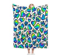 ZZXHG Couverture Plaid Polaire 150 x 200 Enfant Imprimé Cœur, Moelleuse Flanelle Couverture Lit 2 Personnes en Microfibre, Douce Chaude Plaid Jeté de Canapé Chambre Literie Polaire_6555a