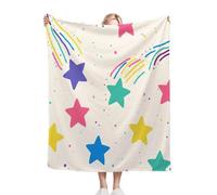 ZZXHG Couverture Plaid Polaire 150 x 200 Enfant Imprimé étoile, Moelleuse Flanelle Couverture Lit 2 Personnes en Microfibre, Douce Chaude Plaid Jeté de Canapé Chambre Literie Polaire_7347a