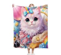 ZZXHG Couverture Plaid Polaire 150x200 Enfant Chat Animal Coloré, Moelleuse Flanelle Couverture Lit 2 Personnes en Microfibre, Douce Chaude Plaid Jeté de Canapé Chambre Literie Polaire_A8847