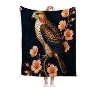 ZZXHG Couverture Plaid Polaire Enfant 130x150 Aigle Fleur, Moelleuse Flanelle Couverture de Lit 1 Personne en Microfibre, Douce Plaid Canapé Sherpa Double Faces Polaire en Hiver_A3950