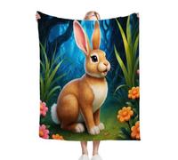 ZZXHG Couverture Plaid Polaire Enfant 130x150 Lapin Animal 3D, Moelleuse Flanelle Couverture de Lit 1 Personne en Microfibre, Douce Plaid Canapé Sherpa Double Faces Polaire en Hiver_j10514