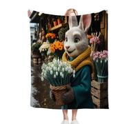 ZZXHG Couverture Plaid Polaire Enfant 130x150 Lapin Animal 3D, Moelleuse Flanelle Couverture de Lit 1 Personne en Microfibre, Douce Plaid Canapé Sherpa Double Faces Polaire en Hiver_j10634