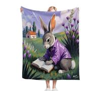 ZZXHG Couverture Plaid Polaire Enfant 130x150 Lapin Animal 3D, Moelleuse Flanelle Couverture de Lit 1 Personne en Microfibre, Douce Plaid Canapé Sherpa Double Faces Polaire en Hiver_j10682