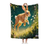 ZZXHG Couverture Plaid Polaire Enfant 130x150 Lapin Animal, Moelleuse Flanelle Couverture de Lit 1 Personne en Microfibre, Douce Plaid Canapé Sherpa Double Faces Polaire en Hiver_j10814