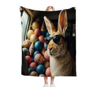 ZZXHG Couverture Plaid Polaire Enfant 130x150 Lapin Animal, Moelleuse Flanelle Couverture de Lit 1 Personne en Microfibre, Douce Plaid Canapé Sherpa Double Faces Polaire en Hiver_j10778