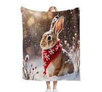 ZZXHG Couverture Plaid Polaire Enfant 130x150 Lapin de PâQues, Moelleuse Flanelle Couverture de Lit 1 Personne en Microfibre, Douce Plaid Canapé Sherpa Double Faces Polaire en Hiver_j10430