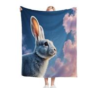 ZZXHG Couverture Plaid Polaire Enfant 130x150 Lapin de PâQues, Moelleuse Flanelle Couverture de Lit 1 Personne en Microfibre, Douce Plaid Canapé Sherpa Double Faces Polaire en Hiver_j10370