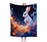 ZZXHG Couverture Plaid Polaire Enfant 130x150 Lapin de PâQues, Moelleuse Flanelle Couverture de Lit 1 Personne en Microfibre, Douce Plaid Canapé Sherpa Double Faces Polaire en Hiver_j10406