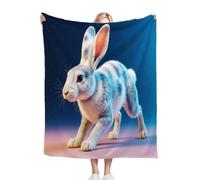 ZZXHG Couverture Plaid Polaire Enfant 130x150 Lapin de PâQues, Moelleuse Flanelle Couverture de Lit 1 Personne en Microfibre, Douce Plaid Canapé Sherpa Double Faces Polaire en Hiver_j10286