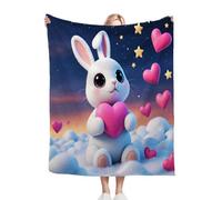 ZZXHG Couverture Plaid Polaire Enfant 130x150 Lapin de PâQues, Moelleuse Flanelle Couverture de Lit 1 Personne en Microfibre, Douce Plaid Canapé Sherpa Double Faces Polaire en Hiver_j10298