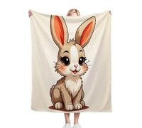 ZZXHG Couverture Plaid Polaire Enfant 130x150 Lapin de PâQues, Moelleuse Flanelle Couverture de Lit 1 Personne en Microfibre, Douce Plaid Canapé Sherpa Double Faces Polaire en Hiver_j10418