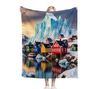 ZZXHG Couverture Plaid Polaire Enfant 130x150 Maison Coloré, Moelleuse Flanelle Couverture de Lit 1 Personne en Microfibre, Douce Plaid Canapé Sherpa Double Faces Polaire en Hiver_j26