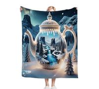 ZZXHG Couverture Polaire 180x220 Adulte Bouilloire en Cristal, Douce Flanelle Couverture Lit 2 Personnes en Microfibre, Chaude Plaid Canapé Chambre Salon Polaire Enfant/Climatisation/Sieste